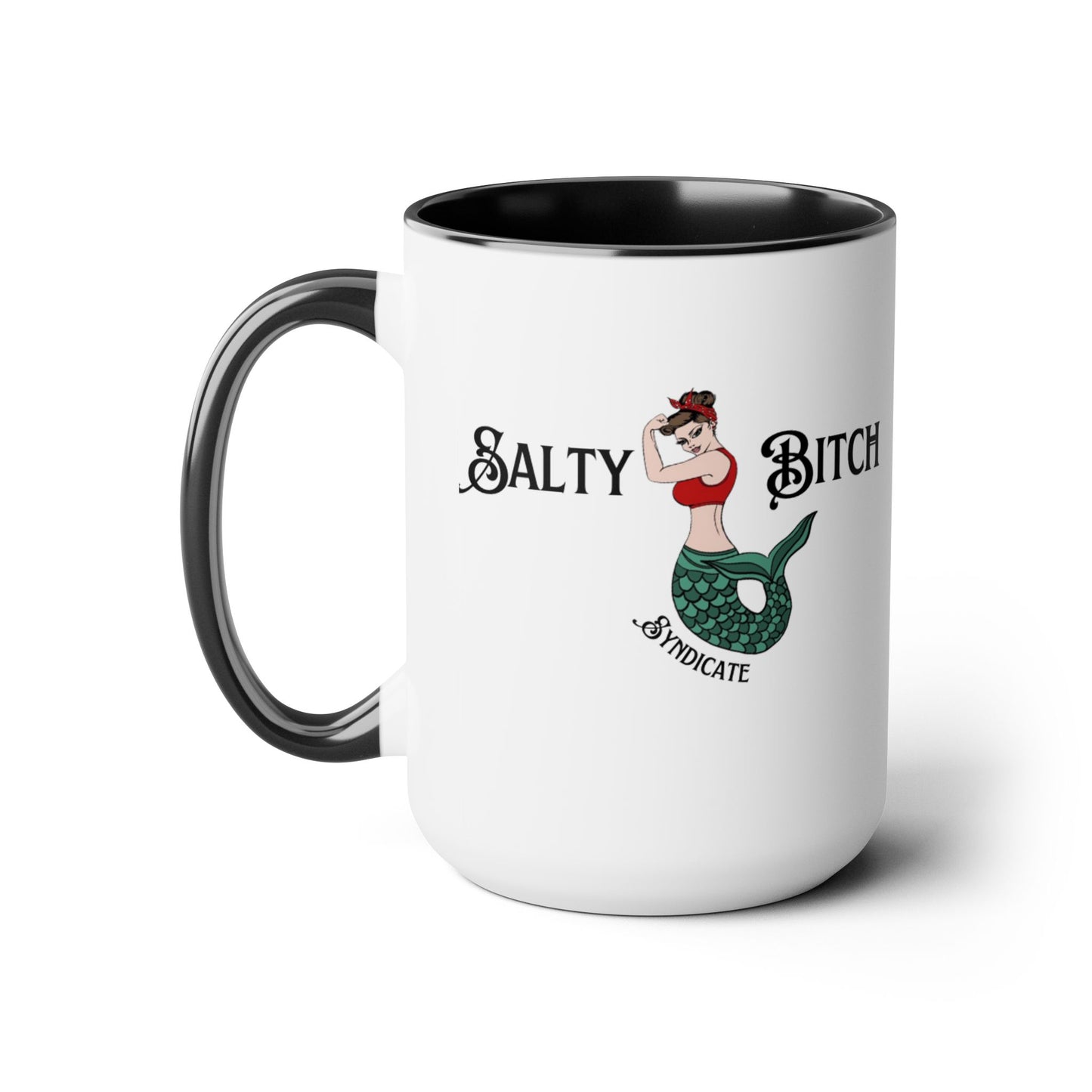 Horizontal Salty Bitch Logo Two-Tone Coffee Mug, 15oz