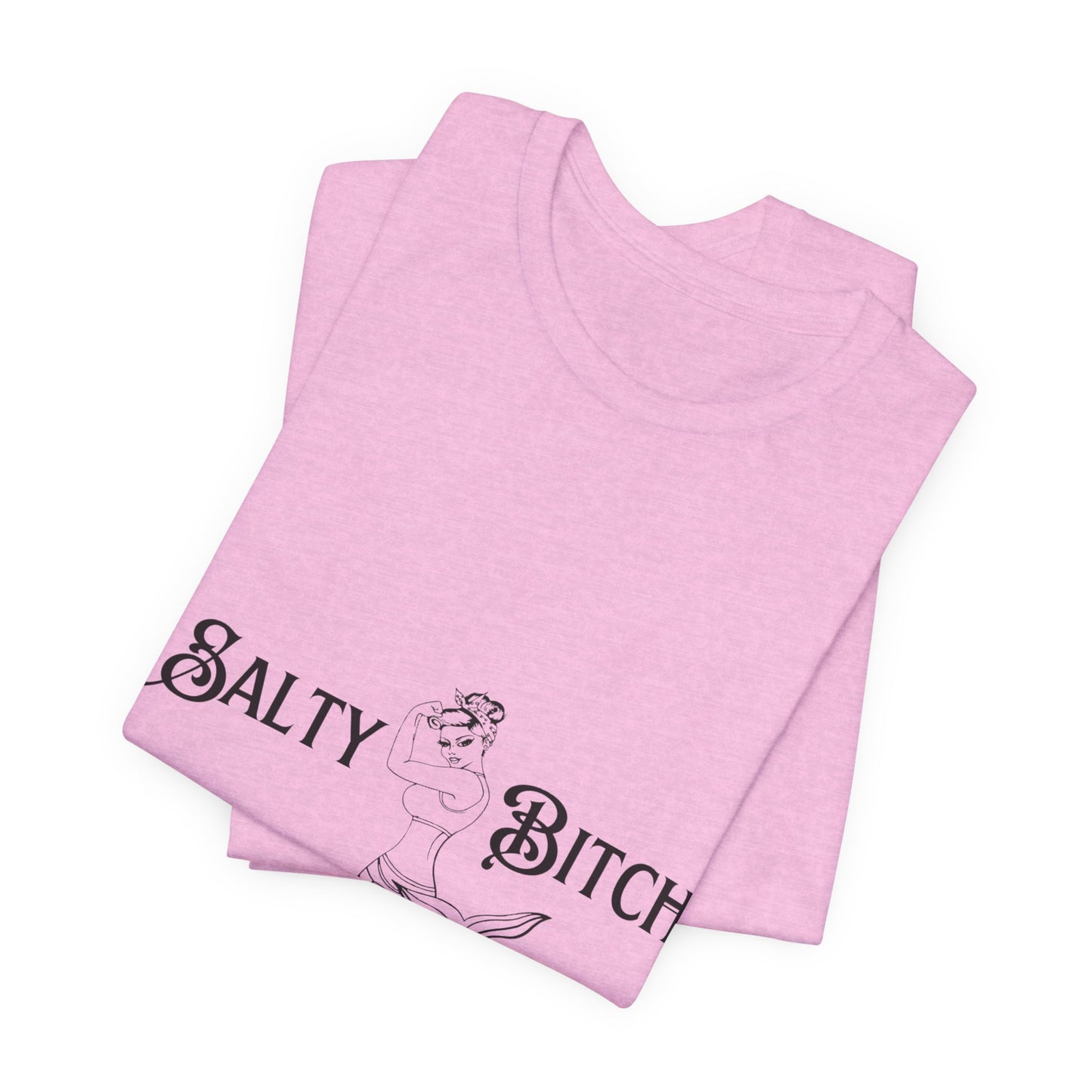 Unisex Jersey Short Sleeve Tee w/ Black horizontal Salty Bitch logo