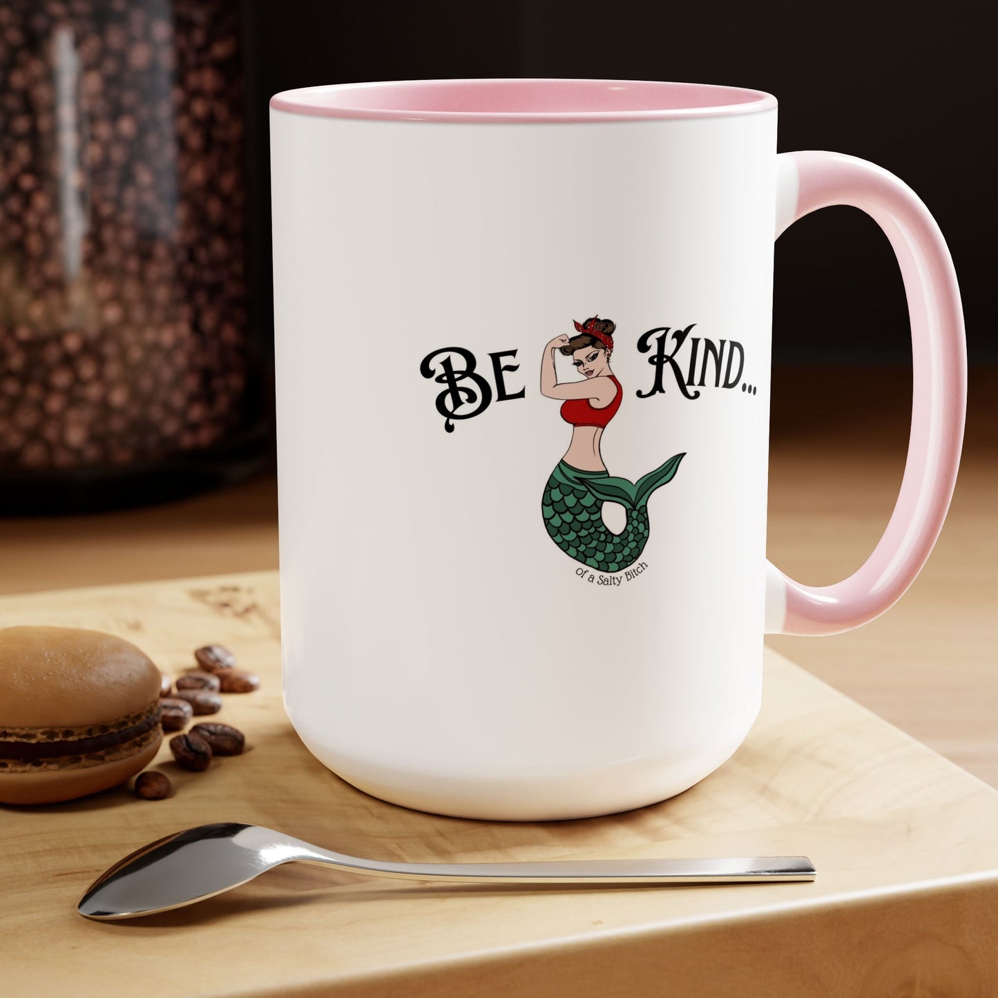 Be Kind of a Salty Bitch Two-Tone Coffee Mugs, 15oz