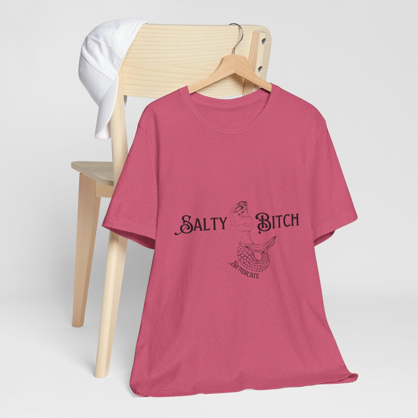 Unisex Jersey Short Sleeve Tee w/ Black horizontal Salty Bitch logo