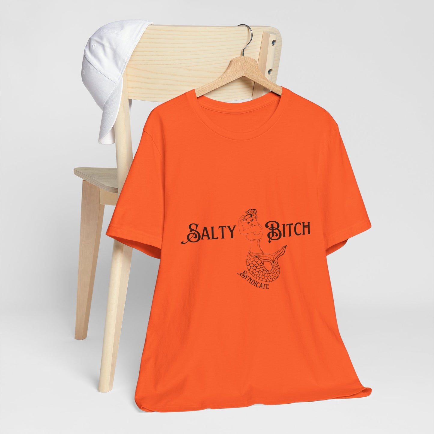 Unisex Jersey Short Sleeve Tee w/ Black horizontal Salty Bitch logo