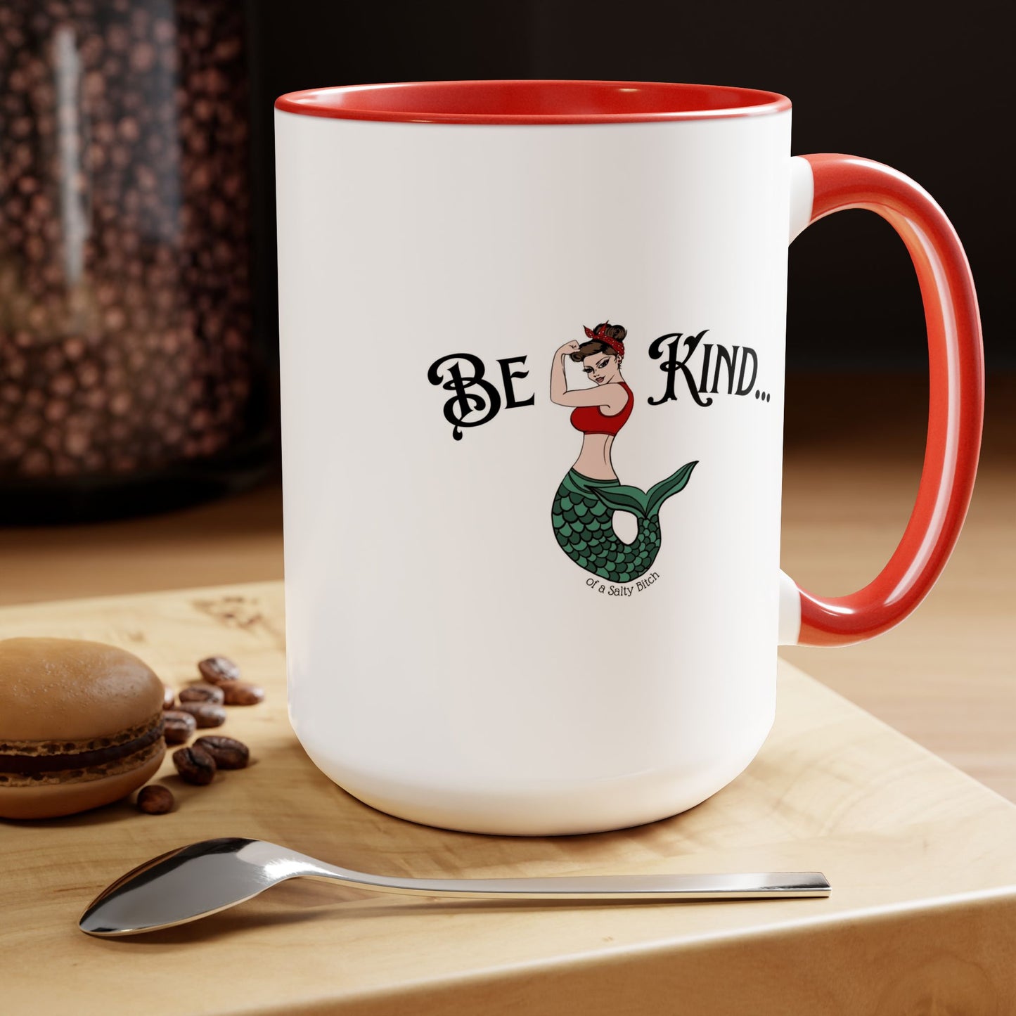 Be Kind of a Salty Bitch Two-Tone Coffee Mugs, 15oz