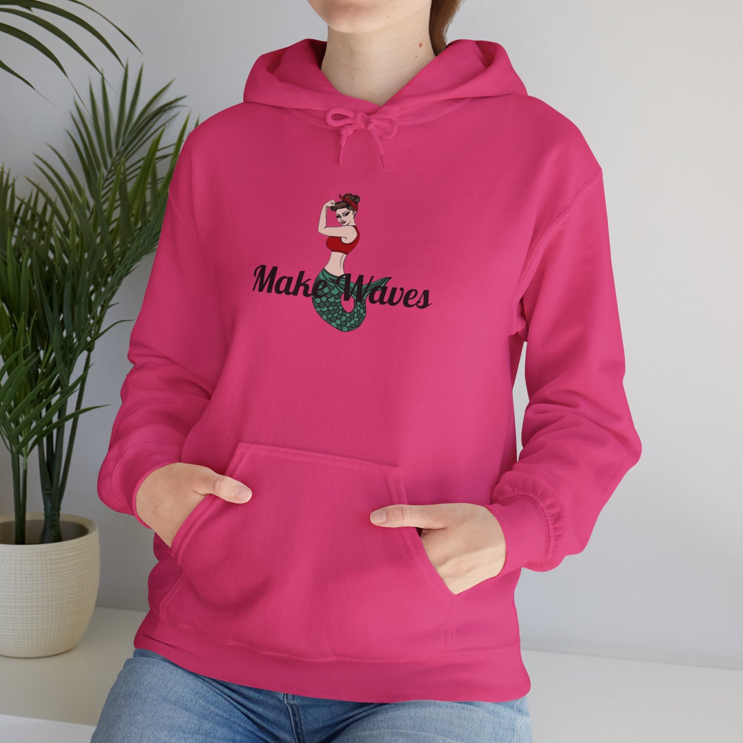 Make Waves Cozy Hooded Sweatshirt with Kangaroo Pocket