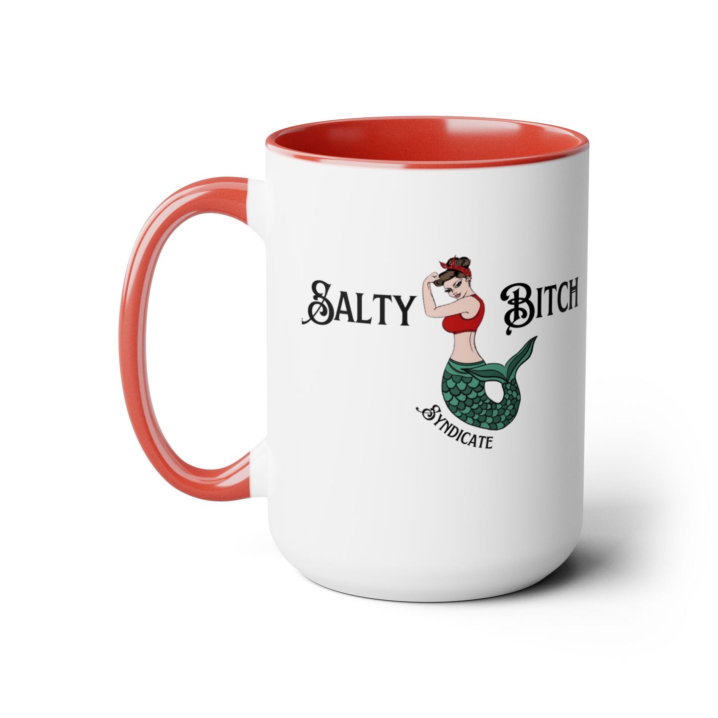 Horizontal Salty Bitch Logo Two-Tone Coffee Mug, 15oz