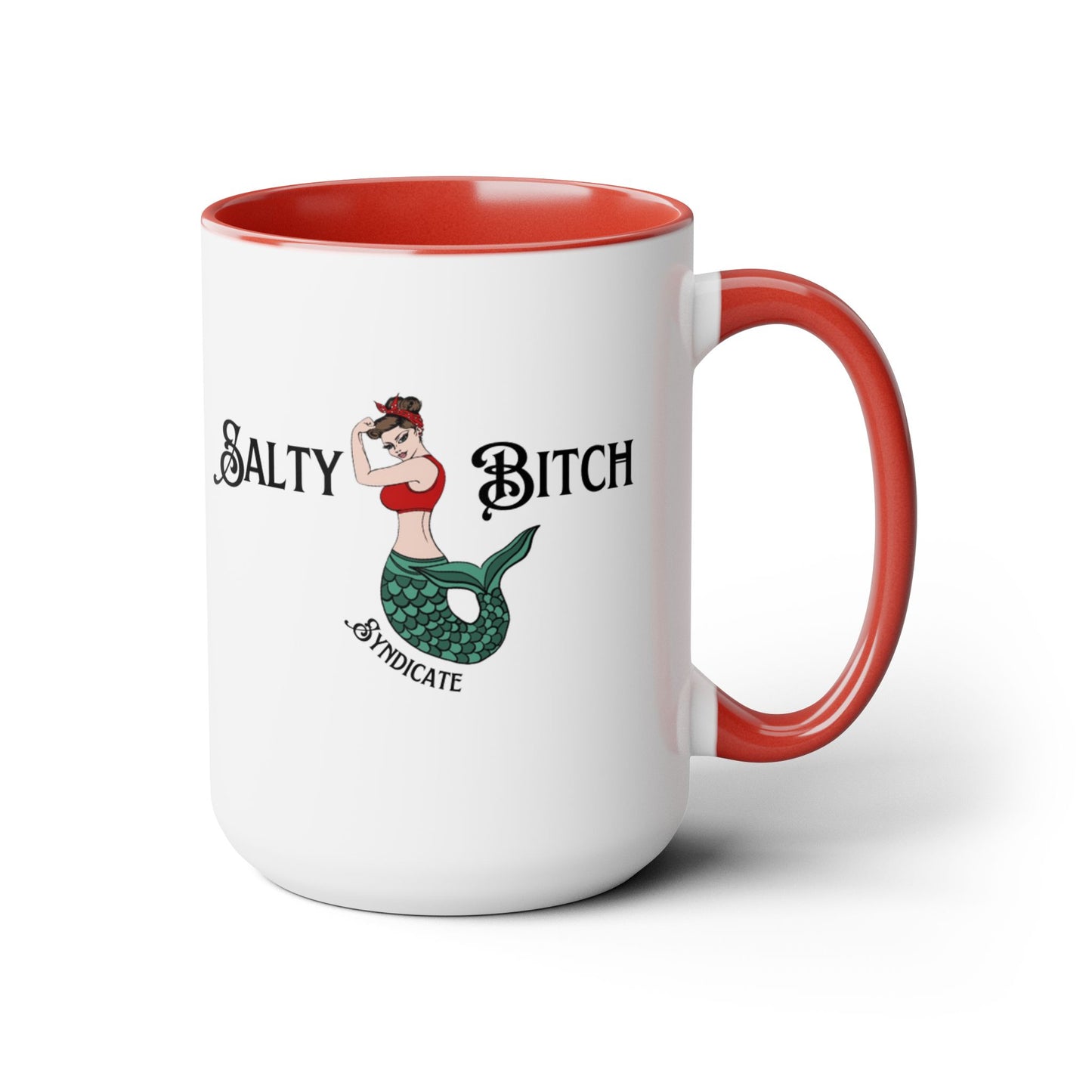 Horizontal Salty Bitch Logo Two-Tone Coffee Mug, 15oz