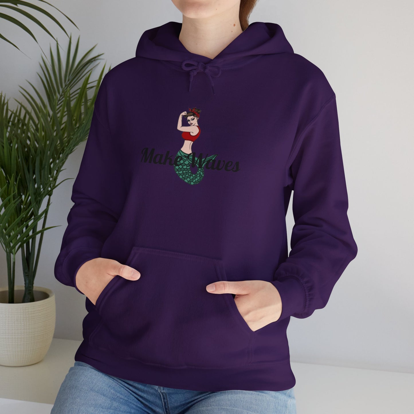 Make Waves Cozy Hooded Sweatshirt with Kangaroo Pocket