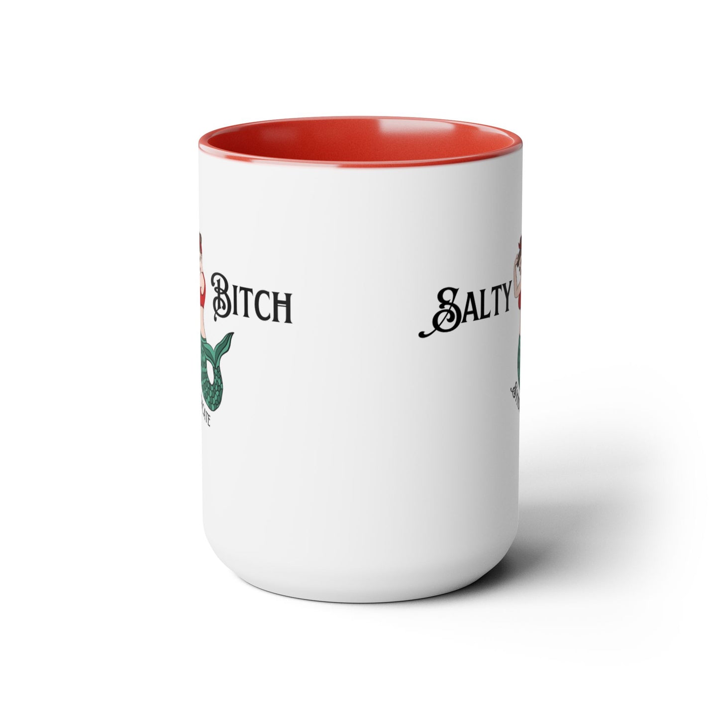 Horizontal Salty Bitch Logo Two-Tone Coffee Mug, 15oz