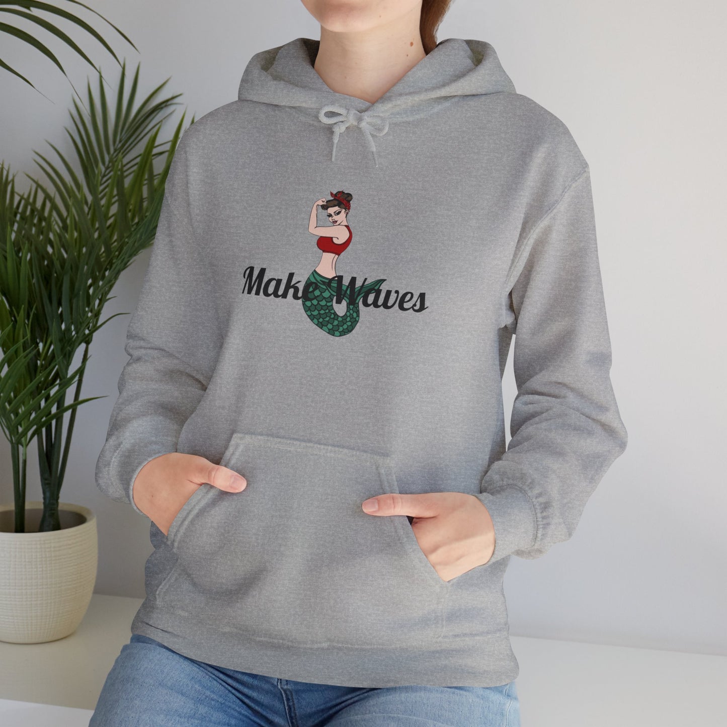 Make Waves Cozy Hooded Sweatshirt with Kangaroo Pocket