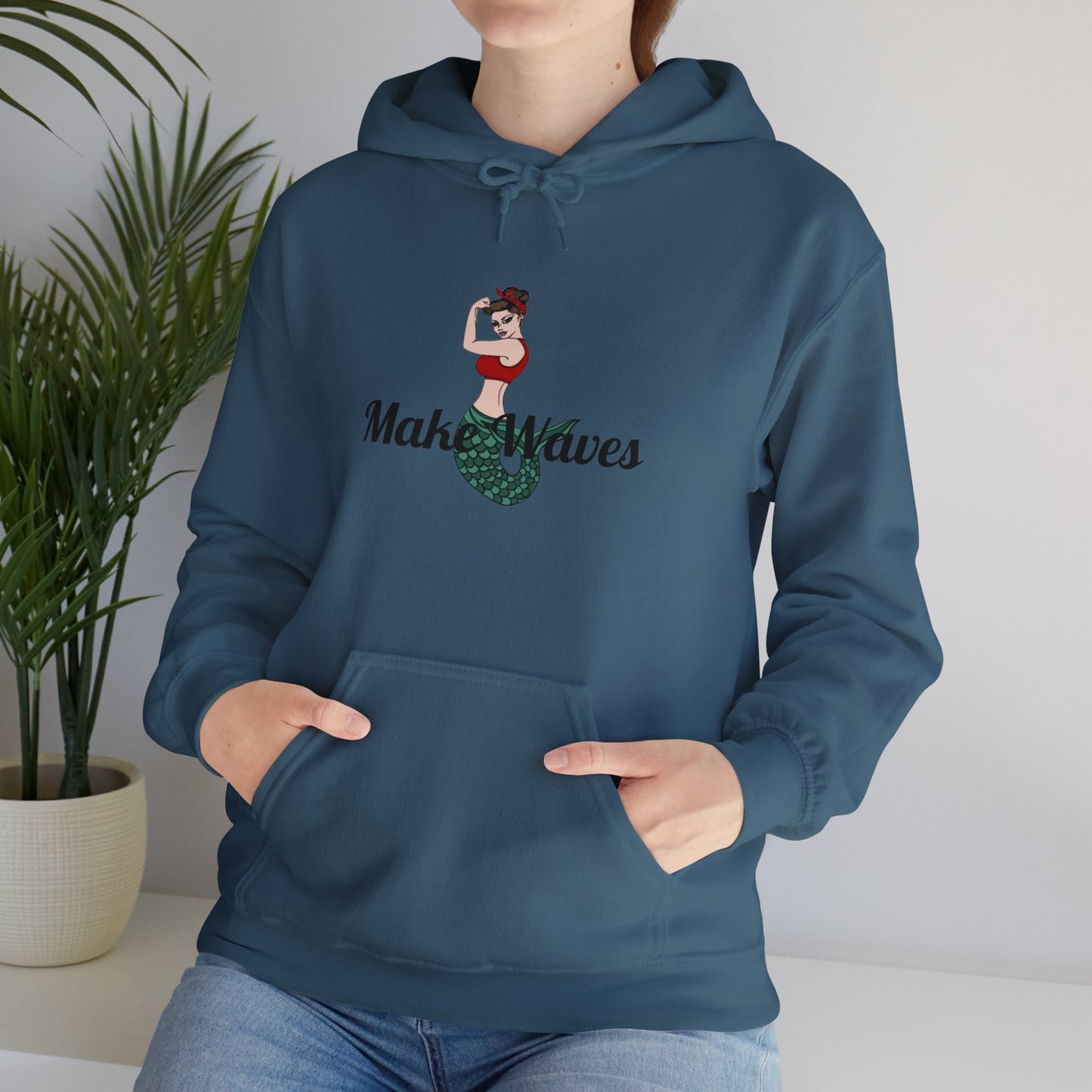 Make Waves Cozy Hooded Sweatshirt with Kangaroo Pocket