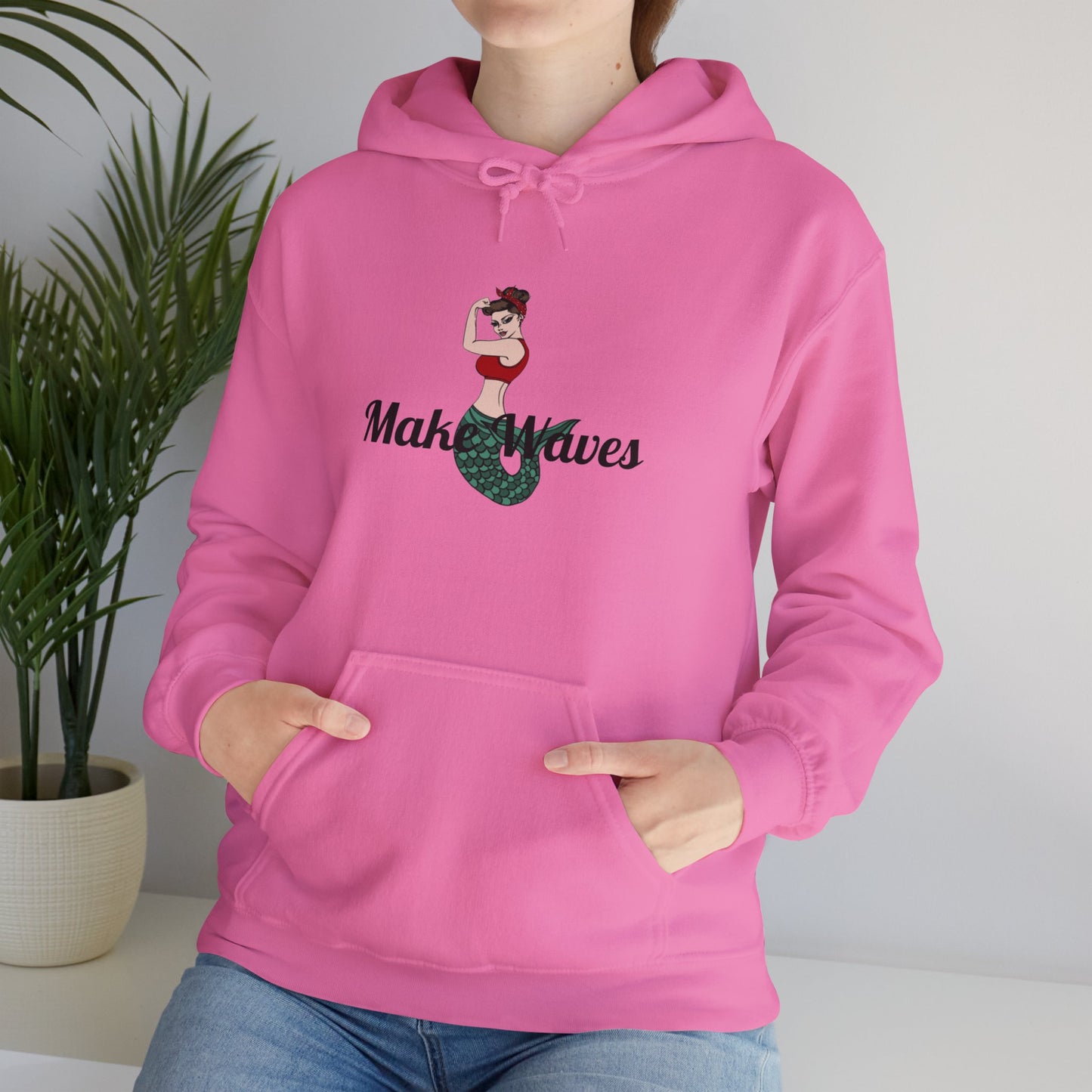 Make Waves Cozy Hooded Sweatshirt with Kangaroo Pocket