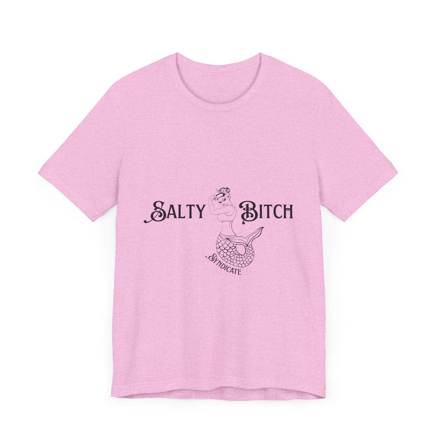 Unisex Jersey Short Sleeve Tee w/ Black horizontal Salty Bitch logo